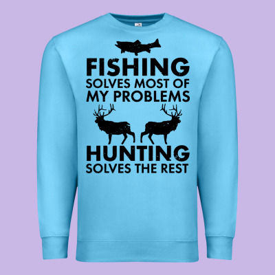 Funny Fishing And Hunting Premium Sweatshirt Designed By Artisfamous