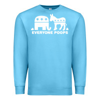 Ocean Blue everyone poops Premium Sweatshirt - artisFamous
