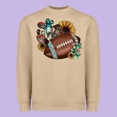 Football Cactus Sunflower Heavyweight Sweatshirt Designed By Jahusdesignshop