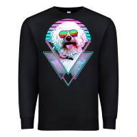 Black bichons frise dog vintage Premium Sweatshirt - artisFamous