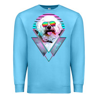 Ocean Blue bichons frise dog vintage Premium Sweatshirt - artisFamous
