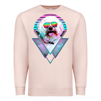 Pale Pink bichons frise dog vintage Premium Sweatshirt - artisFamous