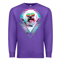 Purple bichons frise dog vintage Premium Sweatshirt - artisFamous
