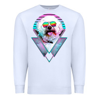 White bichons frise dog vintage Premium Sweatshirt - artisFamous