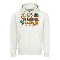 Oatmeal Heather one thankful daddy Zipper Hoodie - JahusDesignShop