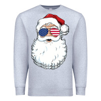 Heather Grey santa claus  u.s.a sunglasses christmas in july santa Premium Sweatshirt - artisFamous