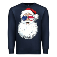 Navy santa claus  u.s.a sunglasses christmas in july santa Premium Sweatshirt - artisFamous