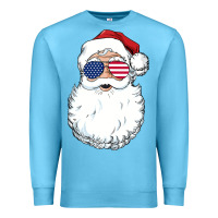 Ocean Blue santa claus  u.s.a sunglasses christmas in july santa Premium Sweatshirt - artisFamous