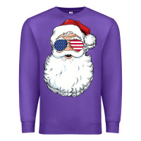 Purple santa claus  u.s.a sunglasses christmas in july santa Premium Sweatshirt - artisFamous