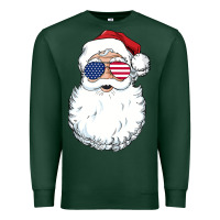 Sports Green santa claus  u.s.a sunglasses christmas in july santa Premium Sweatshirt - artisFamous