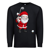 Black santa claus golf christmas golfer golfing gift Premium Sweatshirt - artisFamous