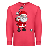 Cardinal santa claus golf christmas golfer golfing gift Premium Sweatshirt - artisFamous
