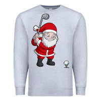 Heather Grey santa claus golf christmas golfer golfing gift Premium Sweatshirt - artisFamous