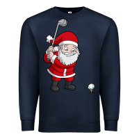 Navy santa claus golf christmas golfer golfing gift Premium Sweatshirt - artisFamous