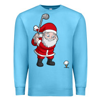 Ocean Blue santa claus golf christmas golfer golfing gift Premium Sweatshirt - artisFamous
