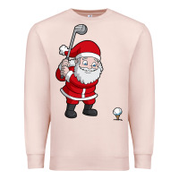 Pale Pink santa claus golf christmas golfer golfing gift Premium Sweatshirt - artisFamous