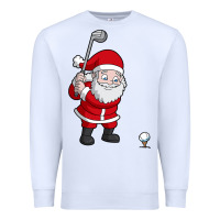 White santa claus golf christmas golfer golfing gift Premium Sweatshirt - artisFamous