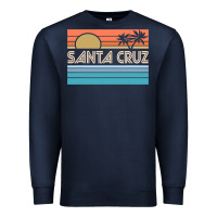 Navy santa c.r.u.z cali sunset 70s 80s surfer summer sun Premium Sweatshirt - artisFamous