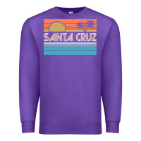 Purple santa c.r.u.z cali sunset 70s 80s surfer summer sun Premium Sweatshirt - artisFamous