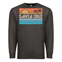 Santa C.r.u.z Cali Sunset 70s 80s Surfer Summer Sun Premium Sweatshirt | Teevron