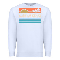 White santa c.r.u.z cali sunset 70s 80s surfer summer sun Premium Sweatshirt - artisFamous