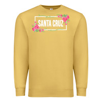 Antique Gold santa c.r.u.z cali  floral hibiscus flower Premium Sweatshirt - artisFamous