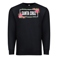 Santa C.r.u.z Cali  Floral Hibiscus Flower Premium Sweatshirt | Teevron