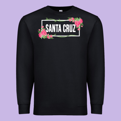Santa C.r.u.z Cali  Floral Hibiscus Flower Premium Sweatshirt Designed By Artisfamous