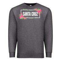 Charcoal Heather santa c.r.u.z cali  floral hibiscus flower Premium Sweatshirt - artisFamous