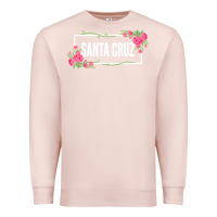 Pale Pink santa c.r.u.z cali  floral hibiscus flower Premium Sweatshirt - artisFamous