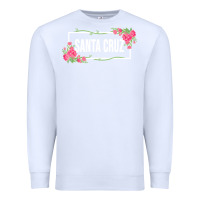 White santa c.r.u.z cali  floral hibiscus flower Premium Sweatshirt - artisFamous