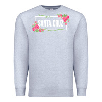 Heather Grey santa c.r.u.z cali  floral hibiscus flower Premium Sweatshirt - artisFamous