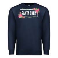 Navy santa c.r.u.z cali  floral hibiscus flower Premium Sweatshirt - artisFamous