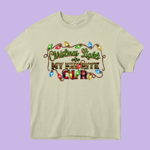 Christmas Lights Are My Favorite Color Heavy Core Tee Designed By Cowgirlartshop