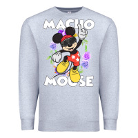 Heather Grey macho mouse Premium Sweatshirt - artisFamous