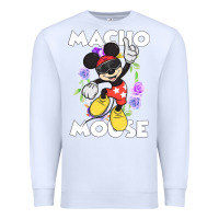 White macho mouse Premium Sweatshirt - artisFamous