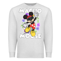 Oatmeal Heather macho mouse Premium Sweatshirt - artisFamous