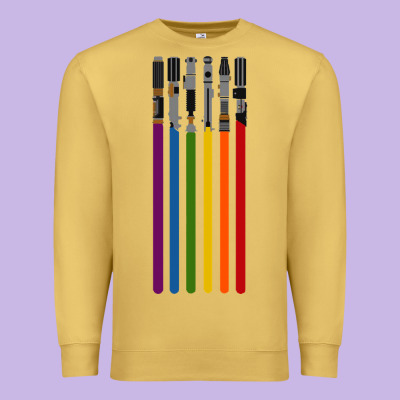 Rainbow Lightsaber Premium Sweatshirt Designed By Artisfamous