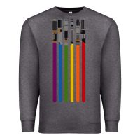 Charcoal Heather rainbow lightsaber Premium Sweatshirt - artisFamous