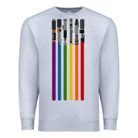 Heather Grey rainbow lightsaber Premium Sweatshirt - artisFamous