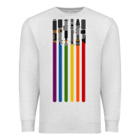 Oatmeal Heather rainbow lightsaber Premium Sweatshirt - artisFamous