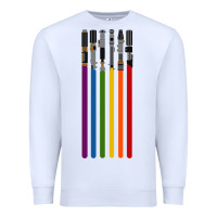 White rainbow lightsaber Premium Sweatshirt - artisFamous