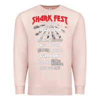 Pale Pink shark fest Premium Sweatshirt - artisFamous