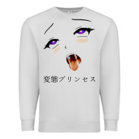 Dove Grey ahegao face girl Premium Sweatshirt - artisFamous