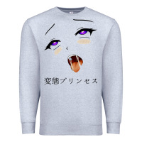 Heather Grey ahegao face girl Premium Sweatshirt - artisFamous