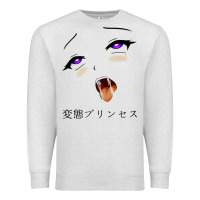 Oatmeal Heather ahegao face girl Premium Sweatshirt - artisFamous