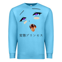 Ocean Blue ahegao face girl Premium Sweatshirt - artisFamous