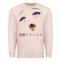 Pale Pink ahegao face girl Premium Sweatshirt - artisFamous