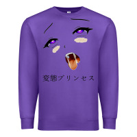 Purple ahegao face girl Premium Sweatshirt - artisFamous