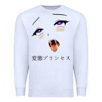 White ahegao face girl Premium Sweatshirt - artisFamous